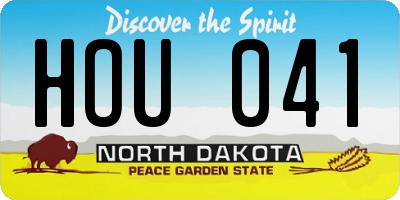 ND license plate HOU041
