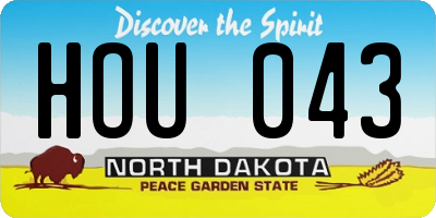 ND license plate HOU043