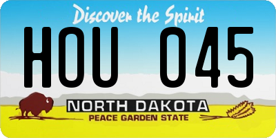 ND license plate HOU045