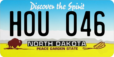 ND license plate HOU046