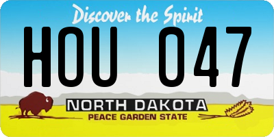ND license plate HOU047