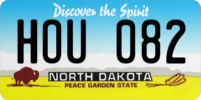 ND license plate HOU082