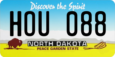 ND license plate HOU088