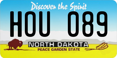 ND license plate HOU089