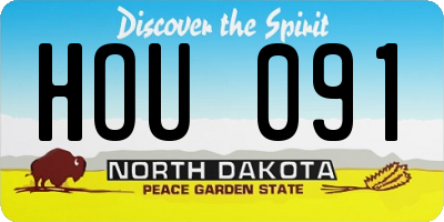 ND license plate HOU091