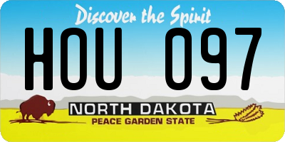 ND license plate HOU097