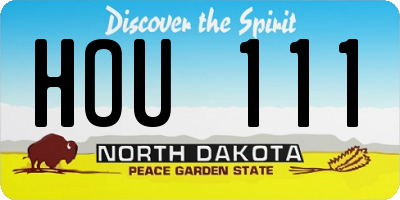 ND license plate HOU111