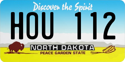 ND license plate HOU112
