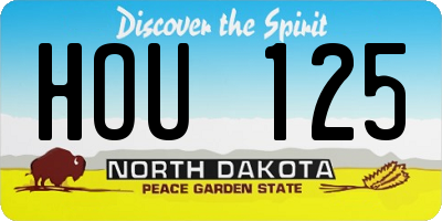 ND license plate HOU125