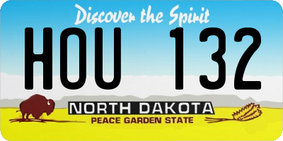 ND license plate HOU132