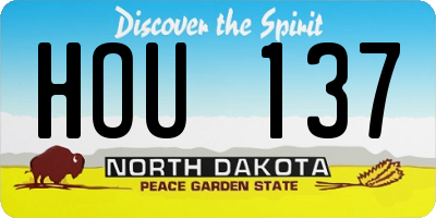 ND license plate HOU137