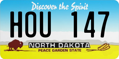 ND license plate HOU147