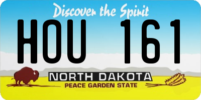 ND license plate HOU161