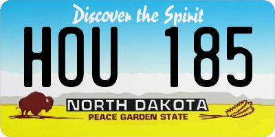 ND license plate HOU185
