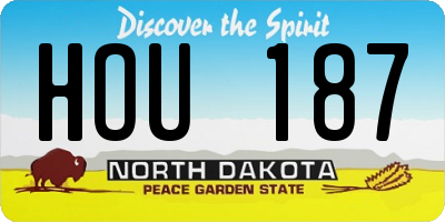 ND license plate HOU187