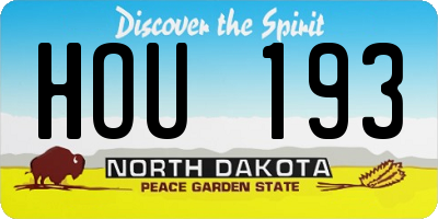 ND license plate HOU193