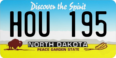 ND license plate HOU195