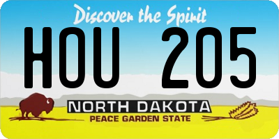 ND license plate HOU205