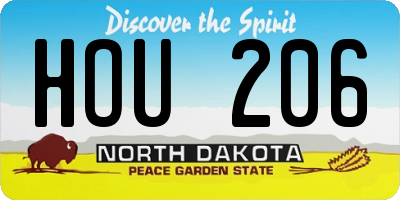 ND license plate HOU206