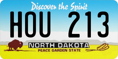 ND license plate HOU213