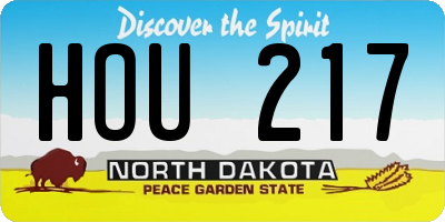 ND license plate HOU217