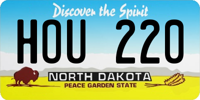 ND license plate HOU220