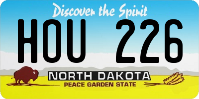 ND license plate HOU226