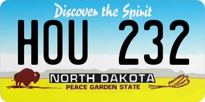 ND license plate HOU232