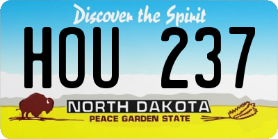 ND license plate HOU237