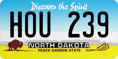 ND license plate HOU239