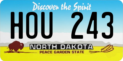 ND license plate HOU243
