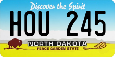 ND license plate HOU245