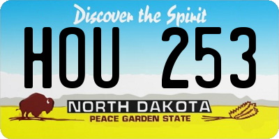 ND license plate HOU253