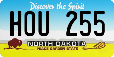 ND license plate HOU255