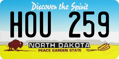 ND license plate HOU259