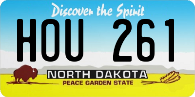 ND license plate HOU261