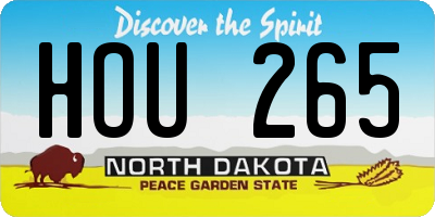 ND license plate HOU265