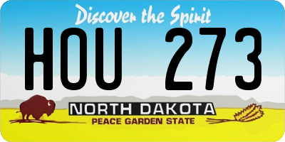 ND license plate HOU273