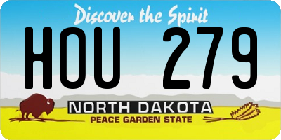 ND license plate HOU279