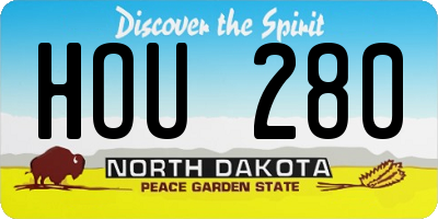 ND license plate HOU280