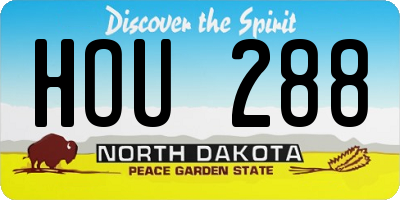 ND license plate HOU288