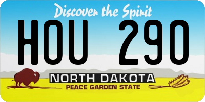 ND license plate HOU290