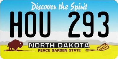 ND license plate HOU293
