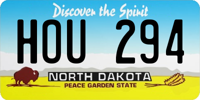 ND license plate HOU294