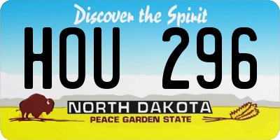 ND license plate HOU296