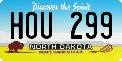 ND license plate HOU299