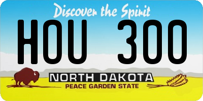 ND license plate HOU300