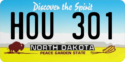 ND license plate HOU301