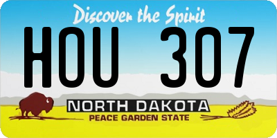 ND license plate HOU307