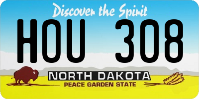 ND license plate HOU308
